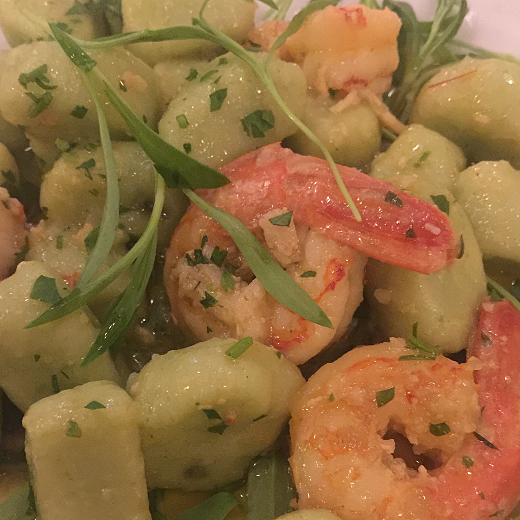 Gnocchi garnished with carletti