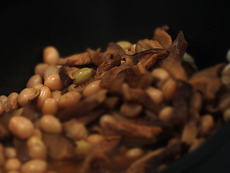 Borlotti soup bubbling away