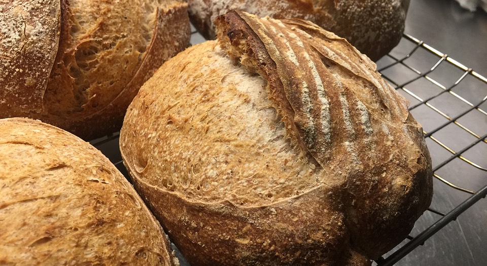 A loaf of my 50% wholemeal sourdough bread