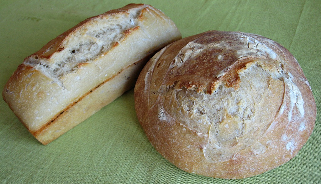 Loaves of sourdough bread